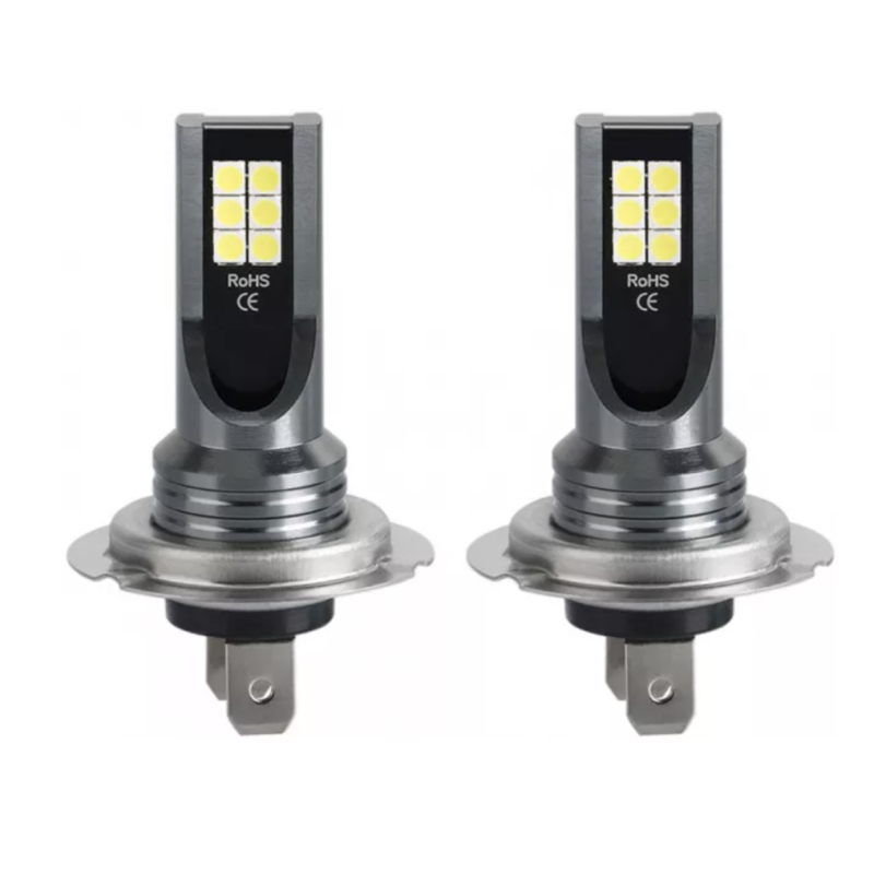 Set 2 becuri auto LED H7 – 12 LED-uri SMD, 120W, lumina alba 6000K Imagine secundară a produsului