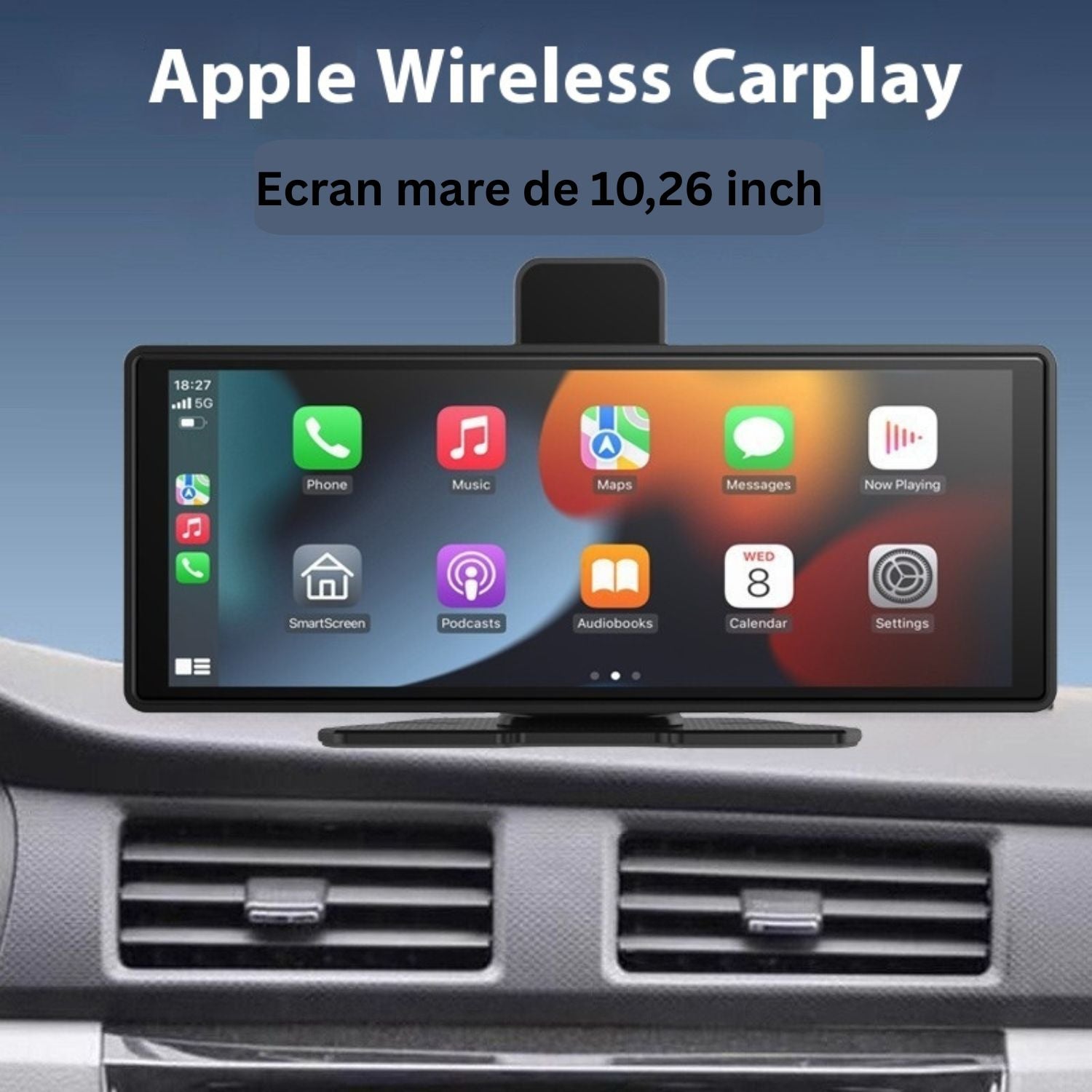 Sistem DVR auto cu ecran tactil 10.26 inch, CarPlay, recorder dual fata 4K si spate 1K, camera marsarier Imagine secundară a produsului