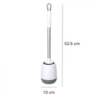 Perie de wc din silicon cu recipient pentru scurgerea apei, suport autoadeziv, 10 cm x 52.5 cm