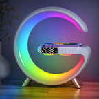 Statie incarcare wireless 3 in 1 cu Lampă RGB si boxa bluetooth, control aplicatie