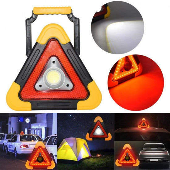 Triunghi reflectorizant iluminat cu 3 LED-uri cu incarcare prin USB sau solara Imagine secundară a produsului