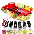 Razatoare 6 in 1 pentru Legume si Fructe – Lame Inox, Suport Protectie, Feliere & Julienne