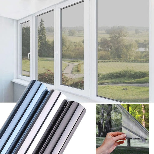 Folie reflexiva pentru geamuri interioare, cu efect de Oglindă, protectie solara UV