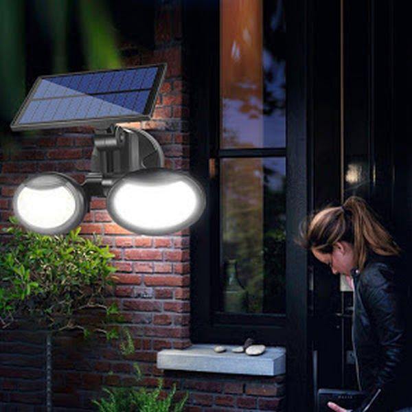 Lampă solara dubla 56 LED cu senzor de miscare