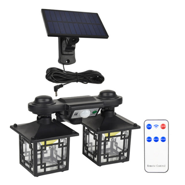 Lampă solara dubla pentru perete cu senzor de miscare si telecomanda 192 LED, JD-2219A Imagine principală a produsului
