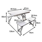Masa pliabila picnic tip geamantan - Model aluminiu