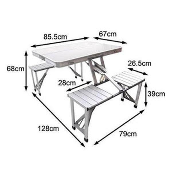 Masa pliabila picnic tip geamantan - Model aluminiu