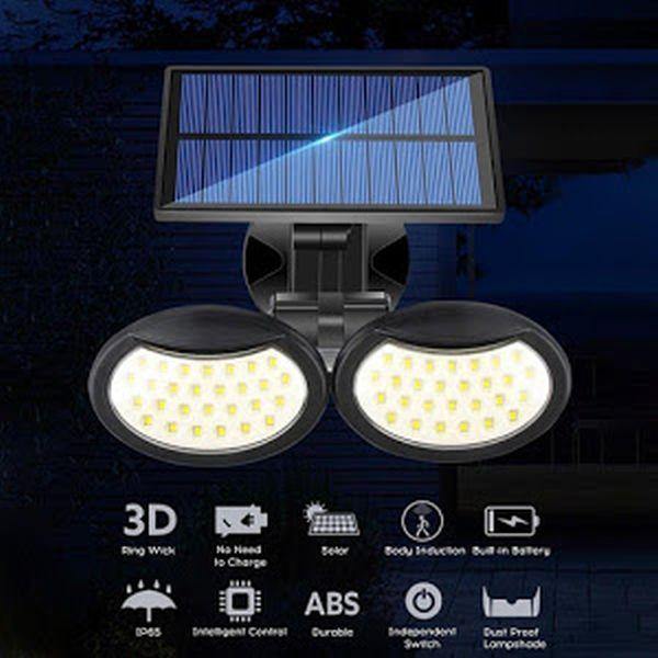 Lampă solara dubla 56 LED cu senzor de miscare