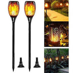 Lampă solara tip torta cu efect flacara, varianta mare 78cm, 96LED