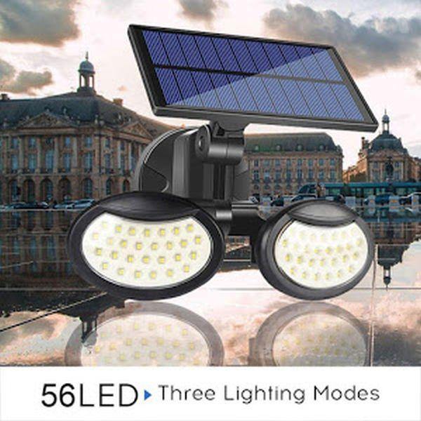 Lampă solara dubla 56 LED cu senzor de miscare