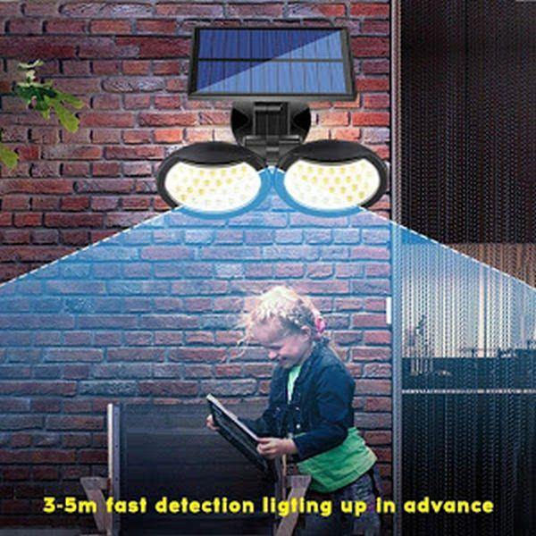 Lampă solara dubla 56 LED cu senzor de miscare