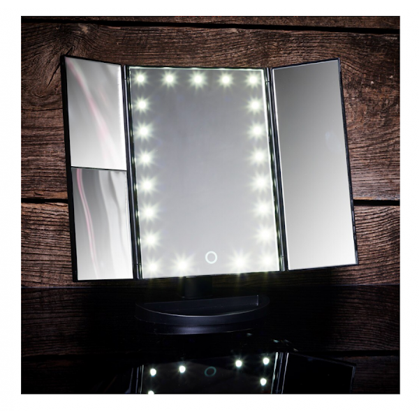 Oglindă cosmetica LED extensibila, buton tactil
