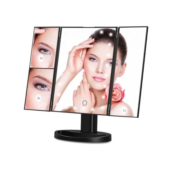 Oglindă cosmetica LED extensibila, buton tactil