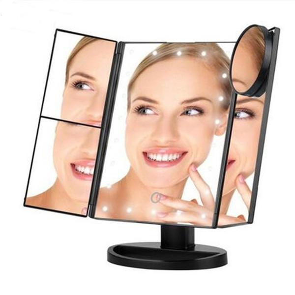 Oglindă cosmetica LED extensibila, buton tactil