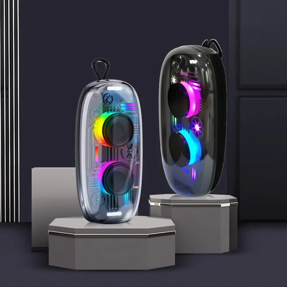 Boxa Portabila Bluetooth, Design Transparent cu Lumini RGB si Sunet Puternic Imagine secundară a produsului